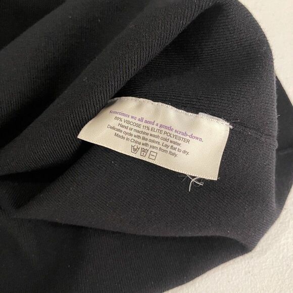 MM Lafleur T-Shirt Women's Medium Rib Knit Long Sleeve Minimal Black Top - Picture 9 of 9